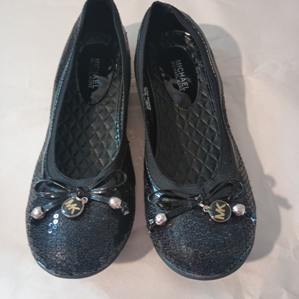 Girls size 3 black sequin Michael Kors dress shoes